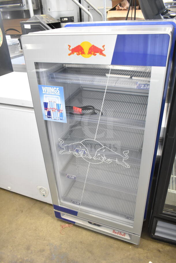 GDC RB-GDC Eco LED Commercial Mini Cooler Merchandiser, Red Bull branding, single door, 115V, 1 phase, excellent condition.