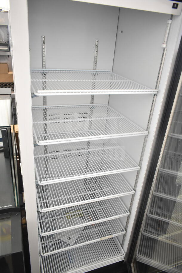 2019 Habco SE18 Commercial Single Door Cooler, 115V, 1 Phase, spacious interior, white wire shelving, clean condition.