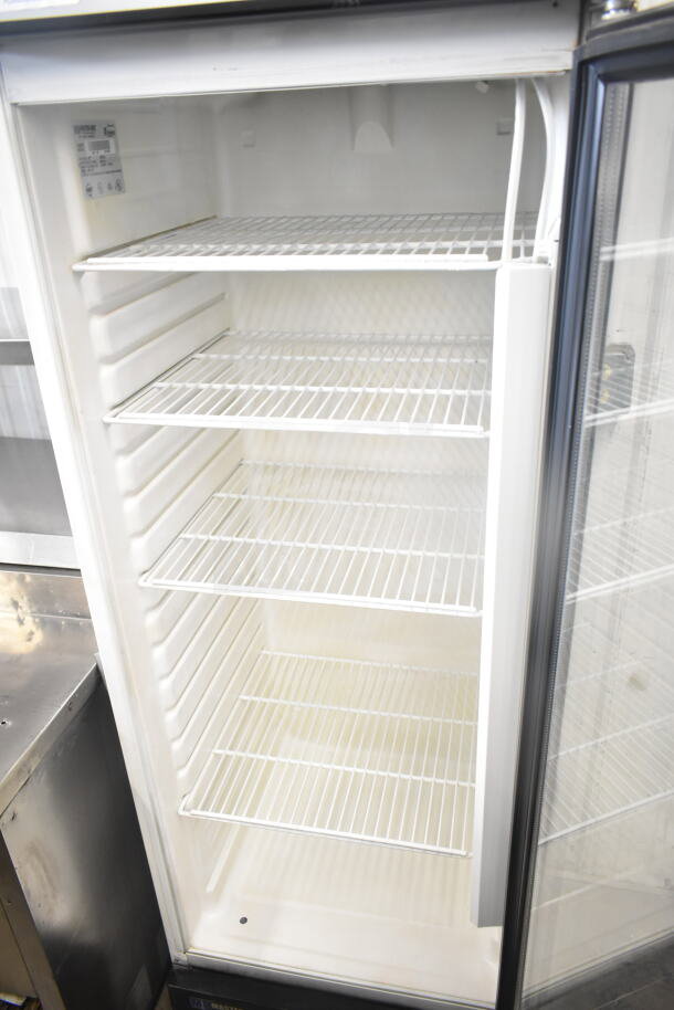 Master-Bilt BGR-14R commercial cooler, single door, reach-in design, 115 volts, white interior, multiple wire shelves.