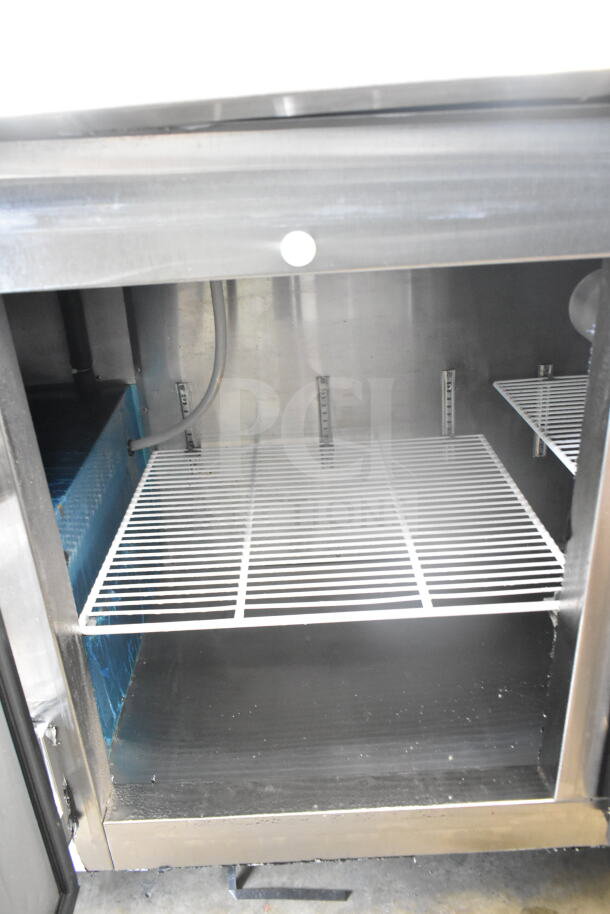 2024 CoolTech CUST-60LB commercial undercounter cooler, 2 doors, 115 volts, 1 phase, stainless steel, interior shelving.