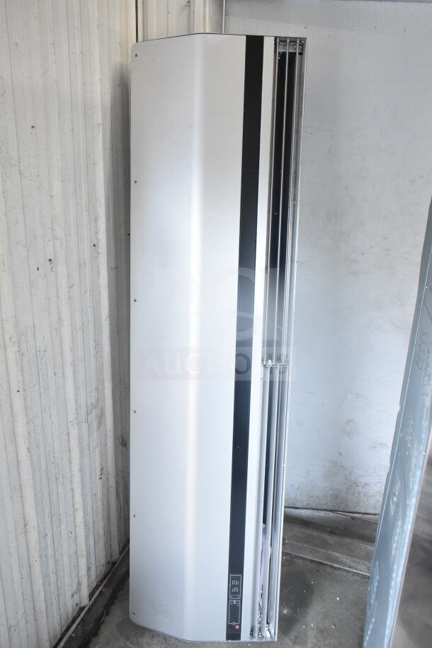 Berner ADL-1 Commercial Air Curtain, 208 Volts, 3 Phase, white with black accents, in good condition.