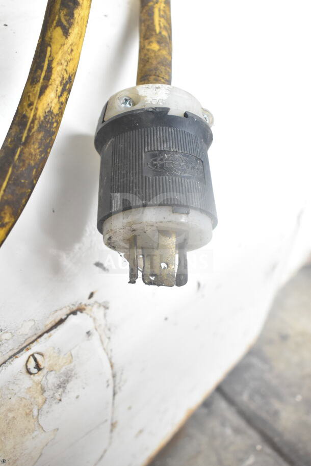 Boku Commercial Spiral Mixer plug, showing worn yellow cable and TEBEMA branded connector. 120/208-240V.