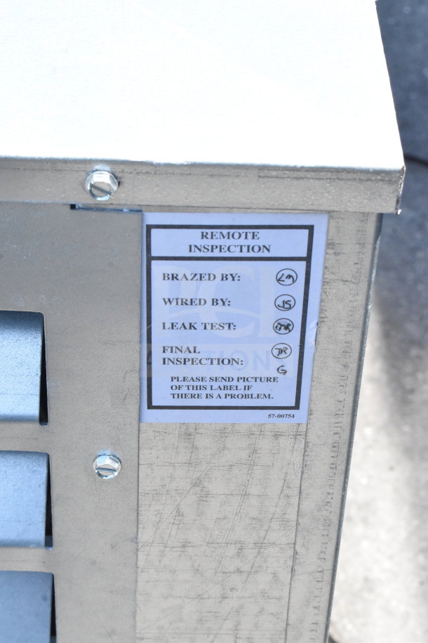 Brand new Master-Bilt MHHZ0353B commercial compressor, 200/230V, 1 Phase, scratch and dent, inspection label visible.