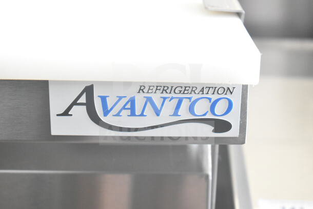 Alt text: Avantco 178ZPT60MHC commercial sandwich salad prep table with visible brand logo. Brand new with scratch and dent.