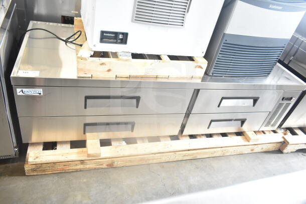 Brand new Avantco 178CBE84HC Commercial Chef Base, 4 drawers, 115 volts, 1 phase, slight cosmetic blemishes.
