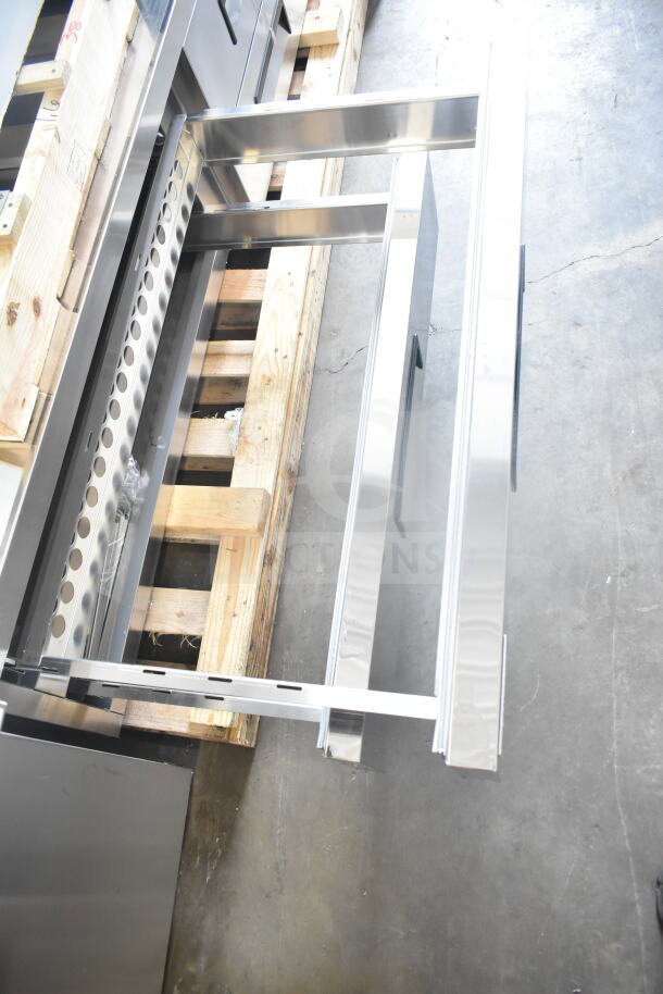Brand new Avantco 178CBE84HC commercial chef base, 4 drawers, stainless steel, 115 volts, slight scratch and dent.