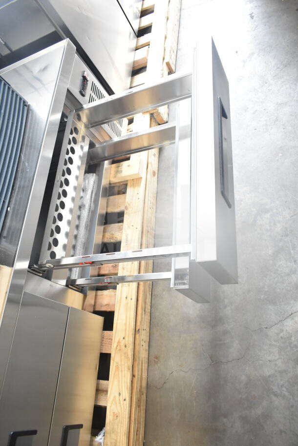 Brand new Avantco 178CBE84HC Commercial 4 Drawer Chef Base, 115V, 1 Phase, stainless steel, minor scratches.