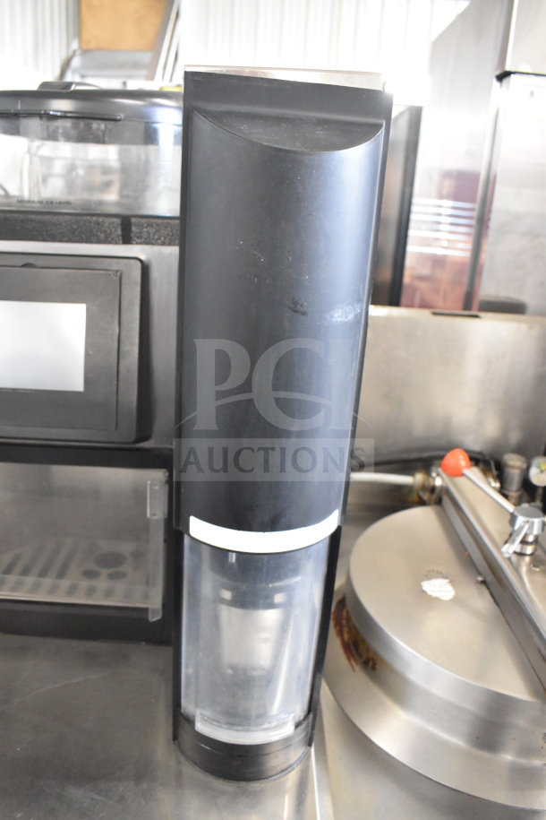 Multiplex MA-8-1US blend-in-cup workstation with single door cooler, commercial-grade, 115 volts, shows slight wear.