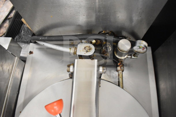 BKI FKM-F electric pressure fryer, 208V, 3-phase, showing components and controls, in used condition.