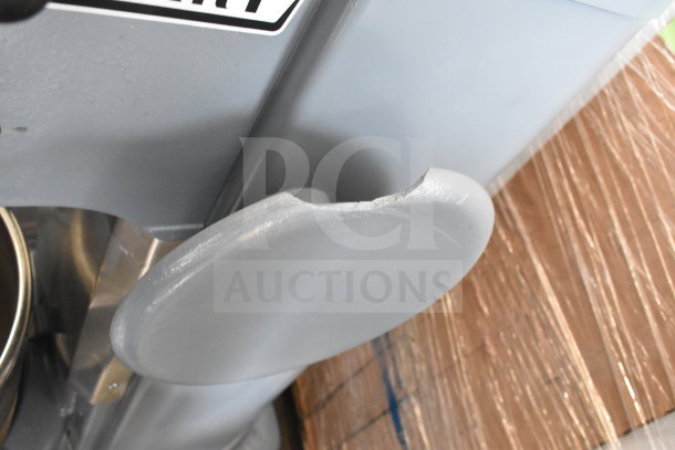 Hobart H-600T 60 Quart Commercial Dough Mixer, visible control panel, sturdy base, slight paint wear.