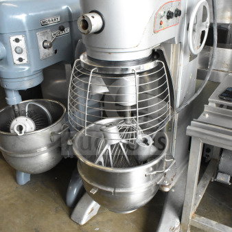 Berkel FMS60 60-quart commercial dough mixer with bowl, guard, hook, paddle, and whisk attachments; 200-240V, 3/1 phase.
