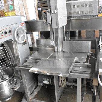 Hobart 6614 Commercial Meat Saw, floor style, 200-230V, 3-phase, stainless steel, used condition.