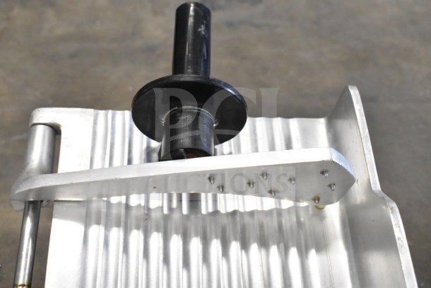 Globe C9 countertop meat slicer, commercial use, 115 volts, shown in silver metal, features visible.