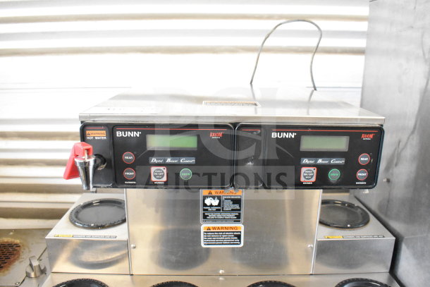 2018 Bunn AXIOM 0/6 TWIN commercial coffee machine with hot water dispenser, stainless steel, digital controls, 6 burners.