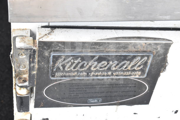 2021 Leader NLB72 Commercial 3 Door Undercounter Cooler label, showing brand and model details with some wear.