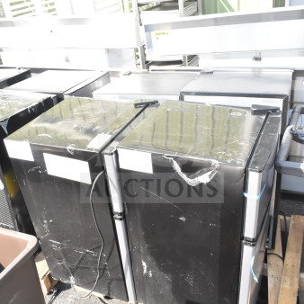 Four various mini coolers, including Galanz brand, on display. 115 volts, 1 phase. Sold as a group of four.