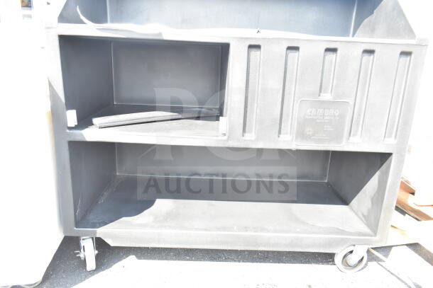 BRAND NEW Cambro BAR540110 Cambar® black 54" portable bar with 5-bottle speed rail, scratch and dent, on wheels.
