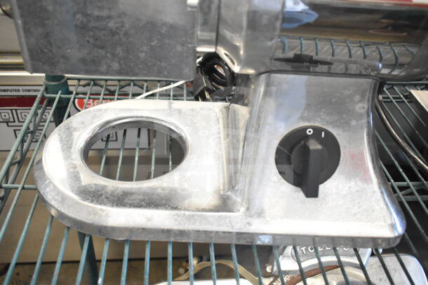 2017 Omcan GR-IT-0746 commercial countertop cheese grater. Features include a 110-volt, 1-phase power switch. Used condition.
