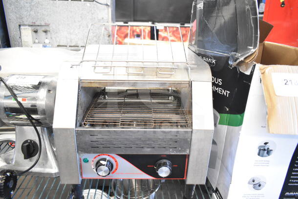 Commercial Electric Conveyor Toaster Oven, Model BI006192, 110V, 1 Phase. Stainless steel, front controls, used condition.