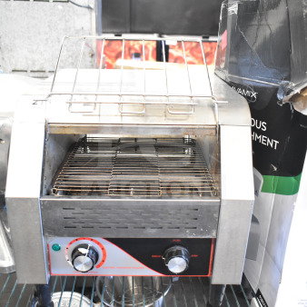 Commercial Electric Conveyor Toaster Oven, Model BI006192, 110V, 1 Phase. Stainless steel, front controls, used condition.