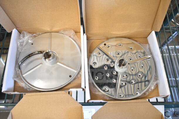 BRAND NEW AvaMix Revolution 928CFEED Continuous Feed Attachment in box. Stainless steel discs, slight scratch and dent.