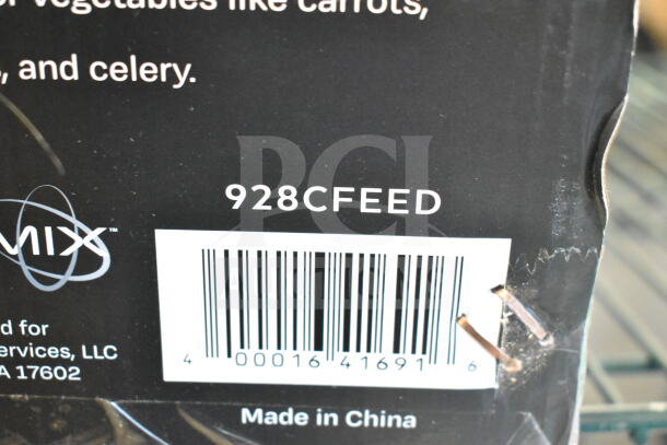 BRAND NEW SCRATCH AND DENT AvaMix Revolution 928CFEED Continuous Feed Attachment, visible barcode and model number, made in China.