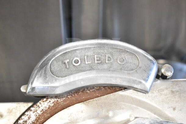 Toledo 5401 Commercial Meat Slicer, countertop model with blade sharpener, 110V, 1 phase, visible wear.
