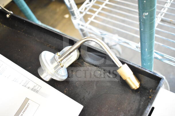 LoCo LCG1STTC16 16" SmartTemp Precision Tabletop Griddle, stainless steel burner tube, visible wear, includes manufacturer's manual.