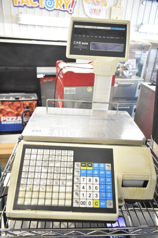 CAS CL5000-R commercial scale, 60 lb capacity, digital display, keypad, countertop model, 120V, 1 phase.