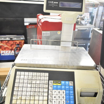 CAS CL5000-R commercial scale, 60 lb capacity, digital display, keypad, countertop model, 120V, 1 phase.