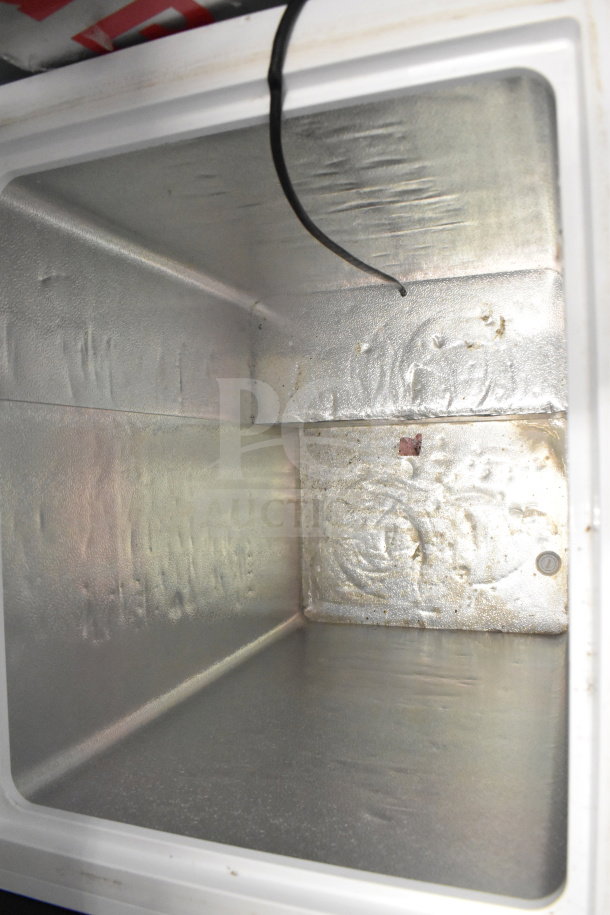 Hisense WFC050M6XWD Chest Freezer interior view. Appears clean and in good condition. 115 Volts, 1 Phase.