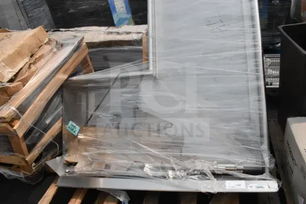 BRAND NEW SCRATCH AND DENT Regency 600DDTI60L 5' 16-Gauge Stainless Steel Soiled L-Shape Dishtable, left island, wrapped on pallets, no legs included.