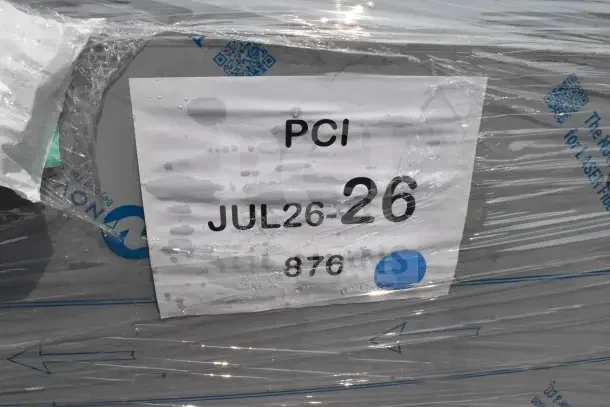 "Brand new Duke 883272428 cutting table, 96x54x36 inches, scratch and dent, label shows 'PCI, JUL26-26, 876' on packaging."