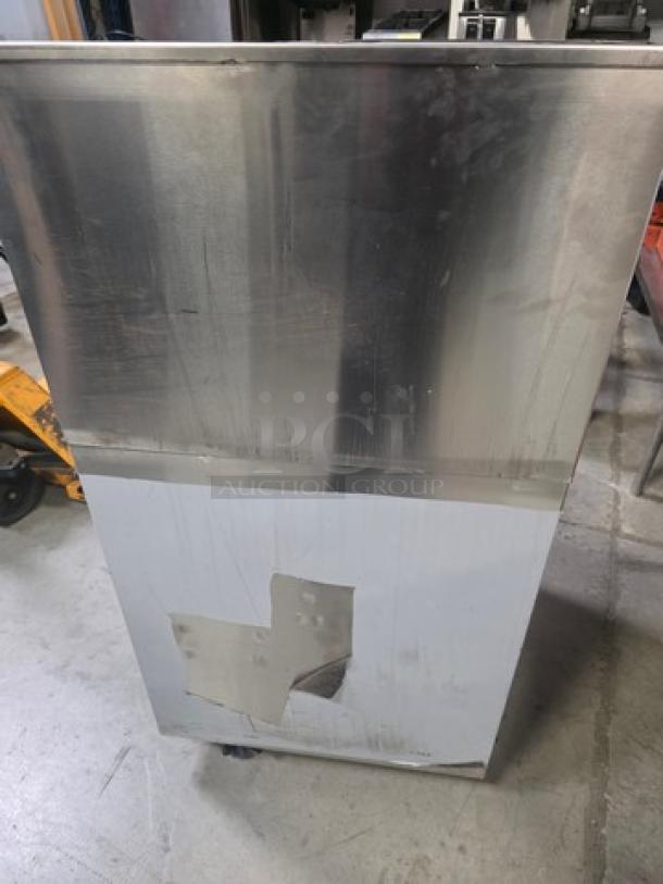 Regency Space Saver Hot and Cold Portable Hand Sink Cart, model 600PHS24HC, stainless steel, used condition.