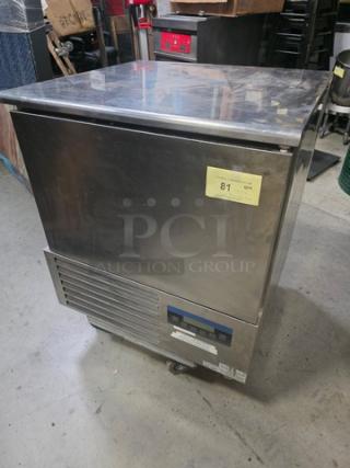 Stainless steel blast chiller model BCF44244-0AX6, with a blown fuse, sold as is, not tested. Item tag shows number 81.