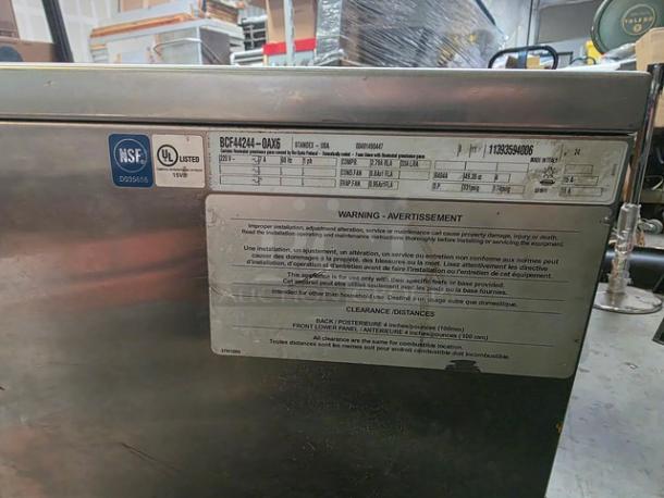 Commercial blast chiller, model BCF44244-0AX6, with a blown fuse. NSF and UL listed. Sold as is, not tested.