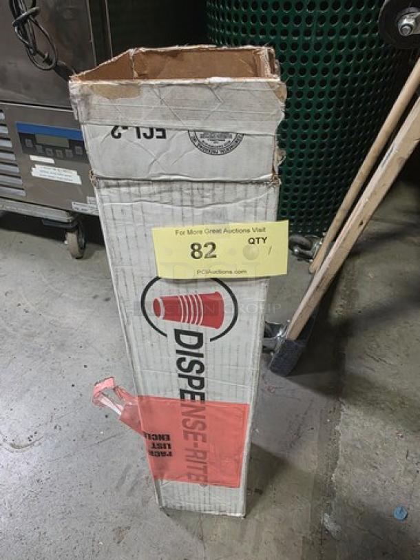 Dispense Rite ECL-NS-A34P vertical surface mount cup dispenser in original box, box slightly damaged.