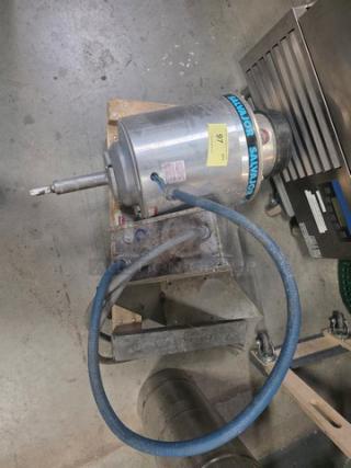 Salvajor Model 150 Commercial Food Waste Disposal, 208/230/460-30, metallic finish, visible wiring, moderate wear.