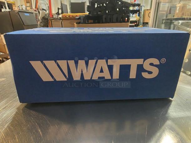 Watts ½" Double Check Valve Assembly box, model LF007-QT-FZ, blue packaging with white logo, new condition.
