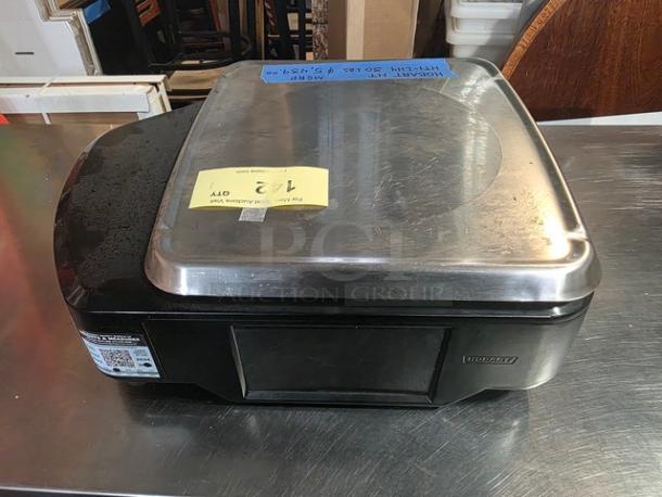 Hobart HTI-LH4 30 lb. price computing scale, stainless steel, used condition, visible labels and markings.
