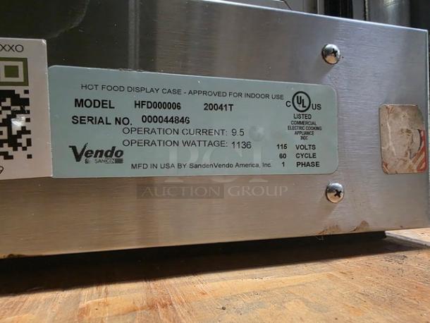 Sanden Vendo Hot Food Display Case, model HFD000006. 115V, 1PH. UL listed for commercial use.