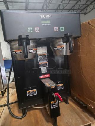 Bunn BrewWISE Dual ThermoFresh DBC Brewer, model 34600.0034. Dual hopper, stainless steel, used condition.