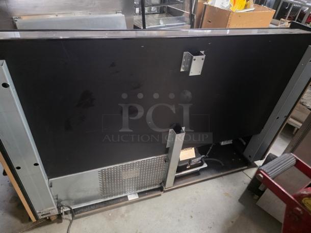 Killion Commercial Refrigerated Display Case, Model PFW-74-46-48-MOBILE-V-N, 208/230V, PH1 15AMP 60HZ, on wheels, good condition.