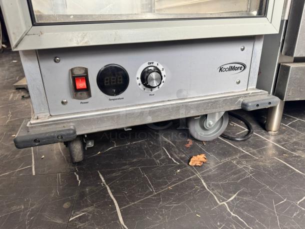 KoolMore KM-CH36-SNGL insulated heater cabinet with temperature control, power switch, and visible logo. Used condition.