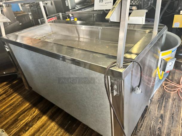 DUKE 60" TCM-60SS Salad Bar, stainless steel, tested & working, prominent plug and controls visible, suitable for restaurant use.