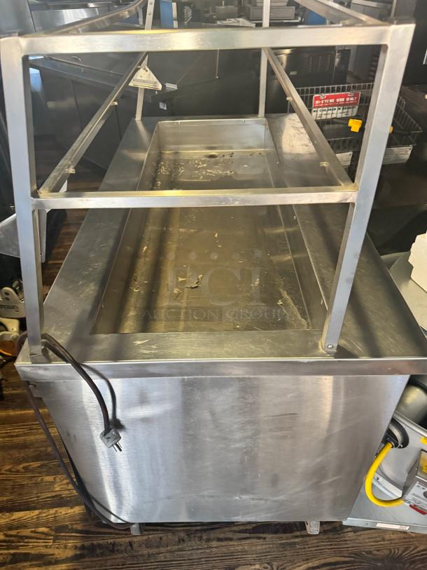 DUKE 60" Salad Bar, Model TCM-60SS, stainless steel, tested and working, visible power cord, slight surface wear.