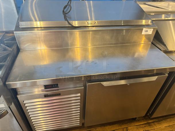 Traulsen 48" Pizza Prep-Table, Model TS048HT, stainless steel, digital display, excellent condition, tag with lot #128.