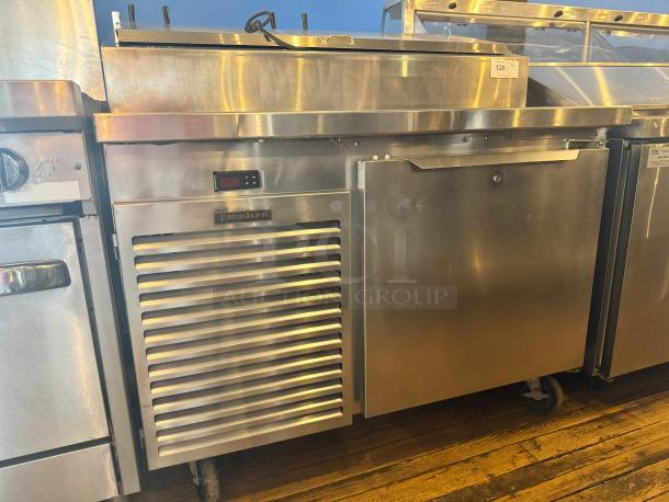 Traulsen 48" Pizza Prep-Table, model TS048HT, stainless steel, single door, digital display, clean and well-maintained.