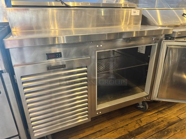 Traulsen 48" Pizza Prep-Table, Model TS048HT, stainless steel, digital display, open shelf, excellent condition.