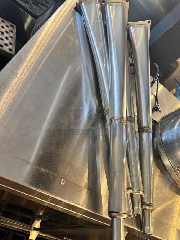 Stainless steel legs for Imperial Commercial Single Deck Convection Oven, shown on a metal surface.